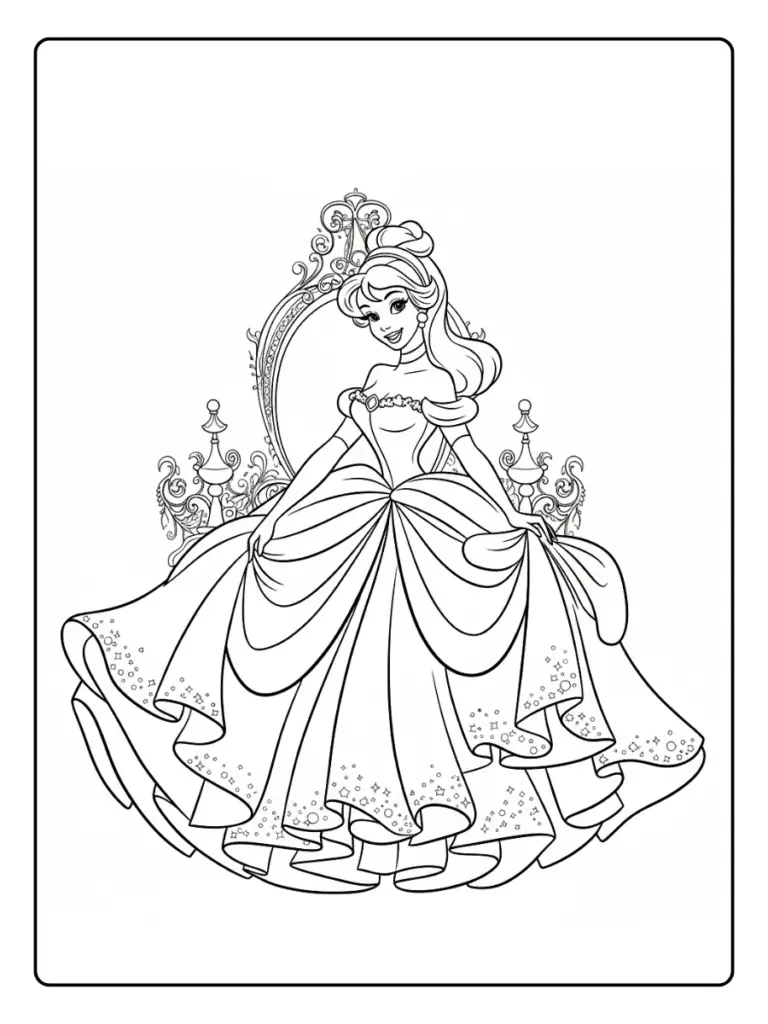 Cenerentola da Colorare