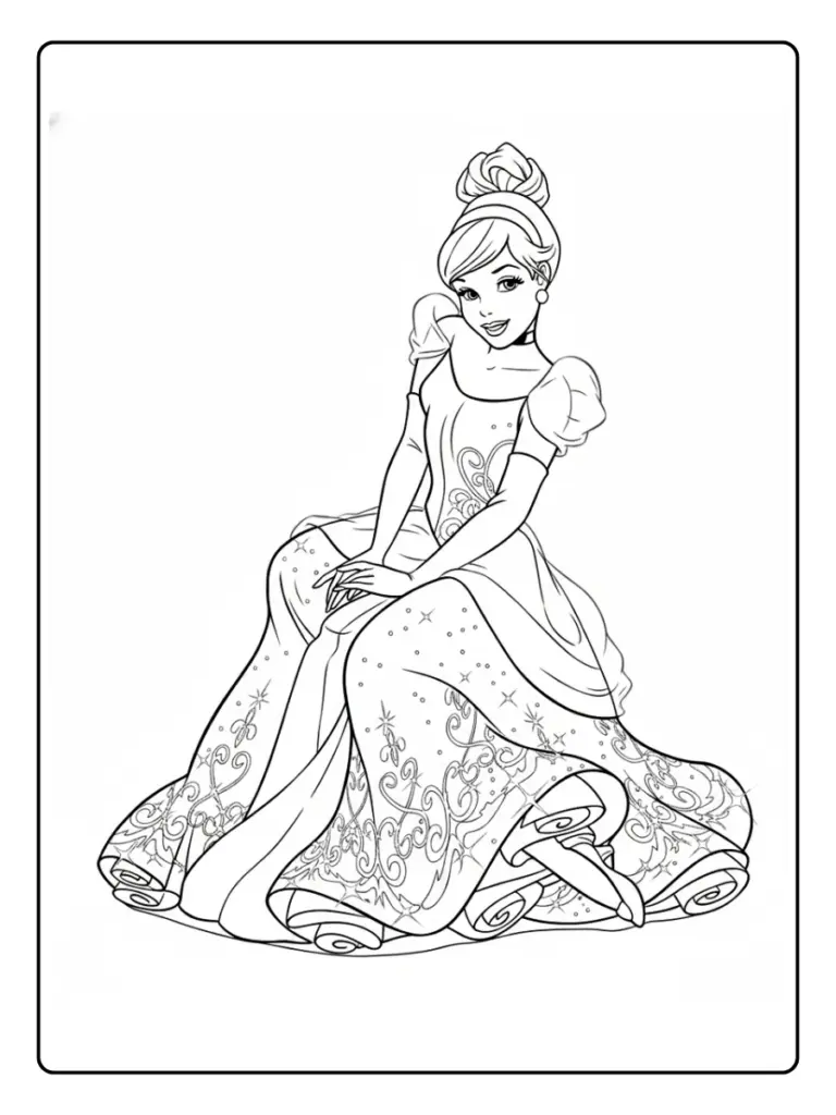 Cenerentola da Colorare (4)