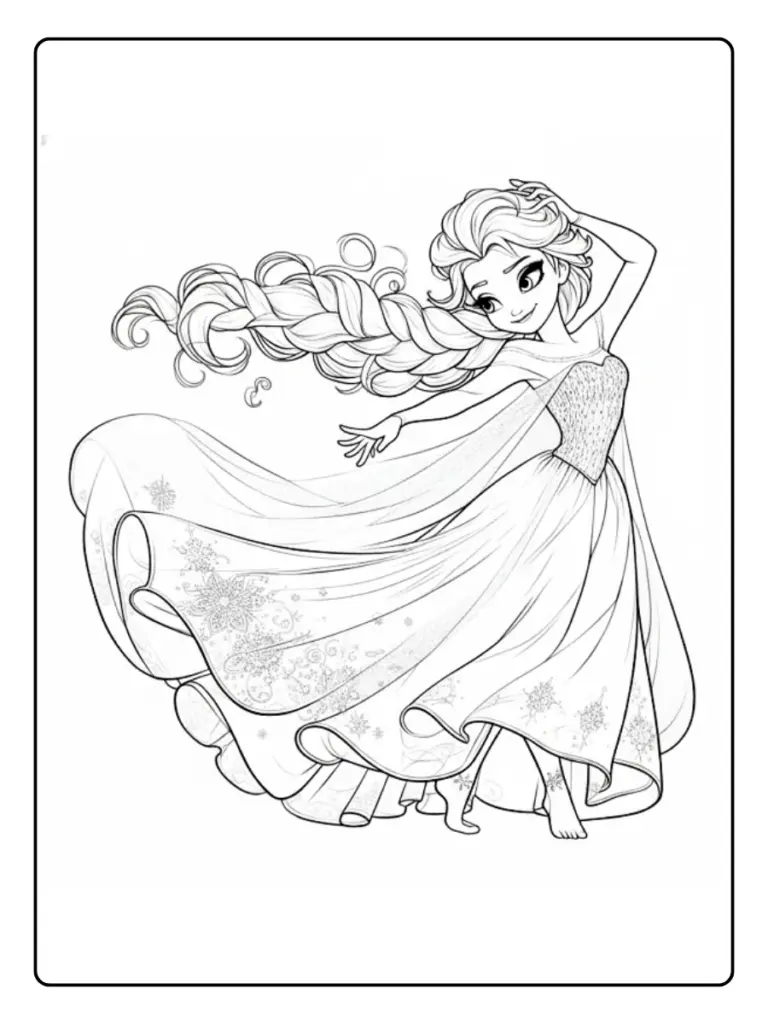 Elsa da Colorare (8)
