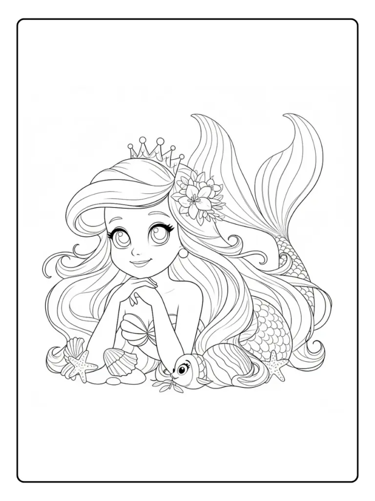 Sirenetta Da Colorare 1