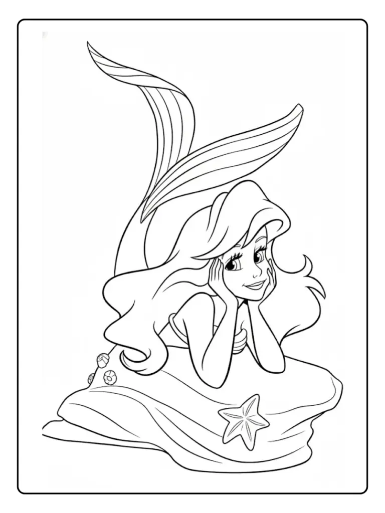 Sirenetta Da Colorare 5