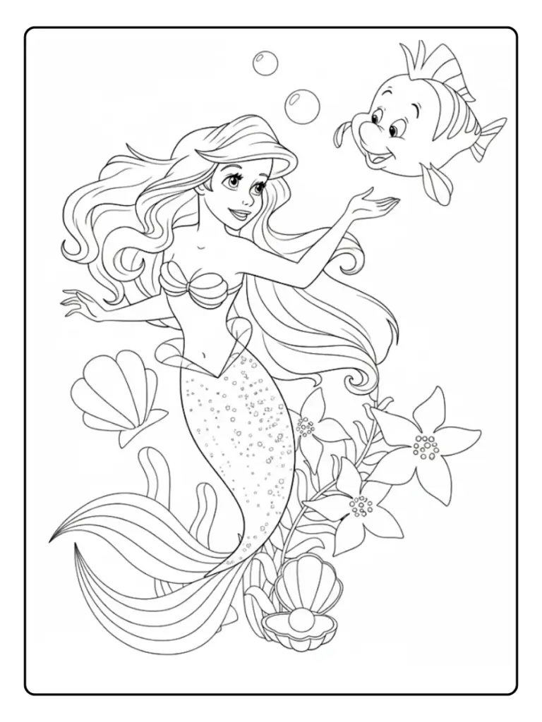 Sirenetta Da Colorare 7