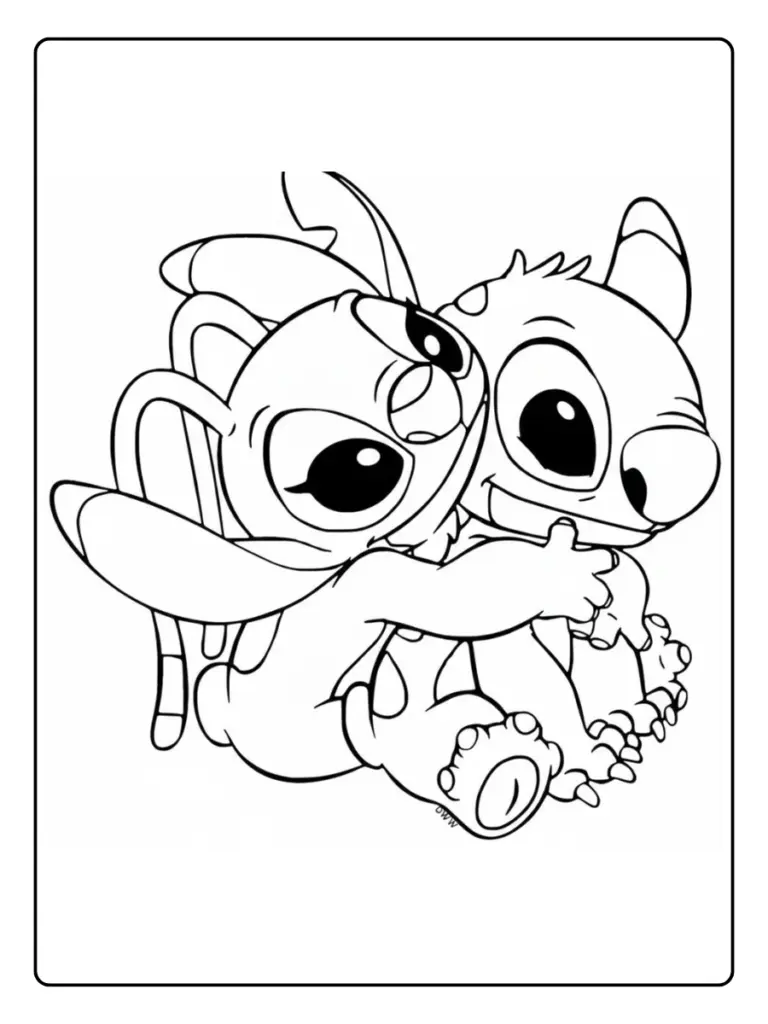 Stitch e Angel da Colorare (1)