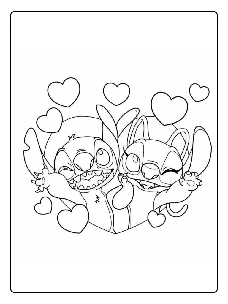 Stitch e Angel da Colorare (10)