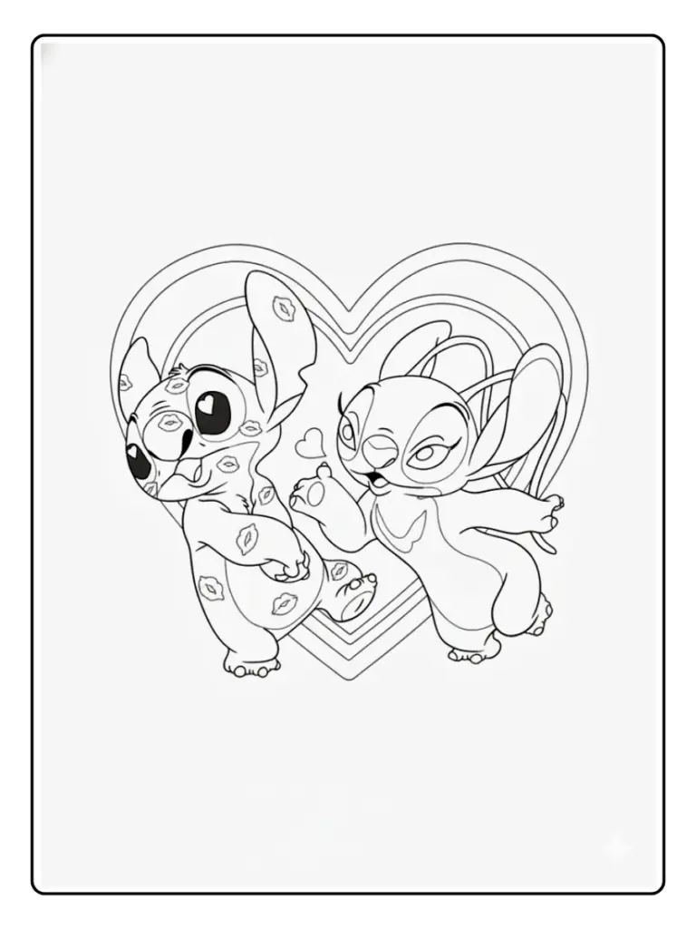 Stitch e Angel da Colorare (11)
