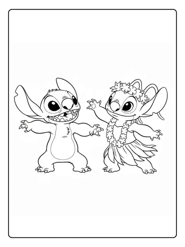 Stitch e Angel da Colorare (13)