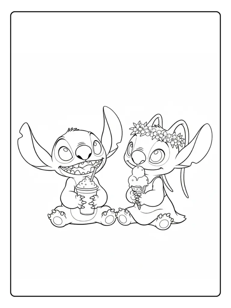Stitch e Angel da Colorare (14)