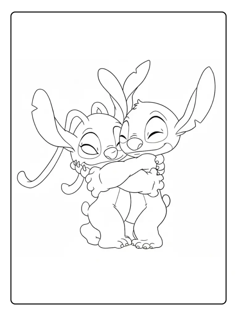 Stitch e Angel da Colorare (15)