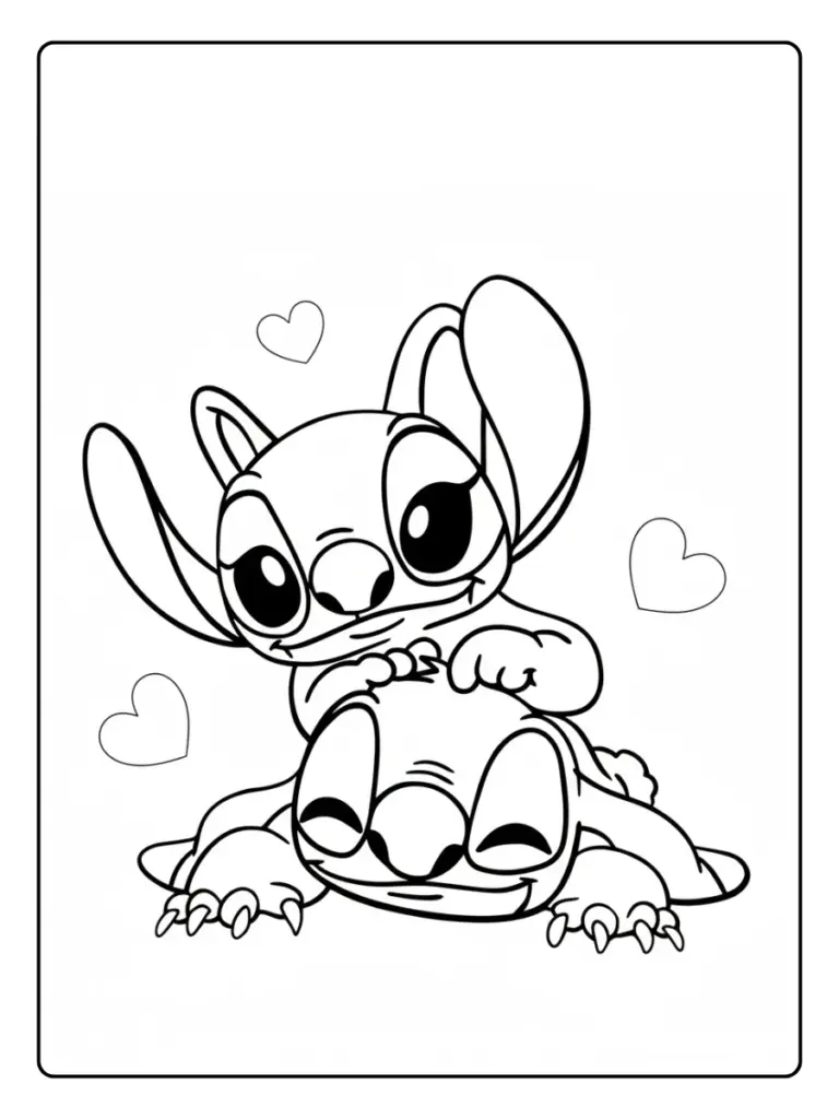 Stitch e Angel da Colorare (2)