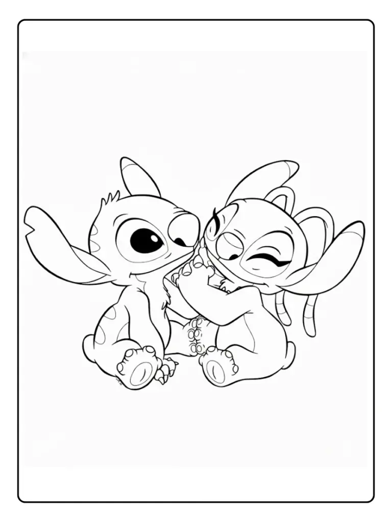 Stitch e Angel da Colorare (4)