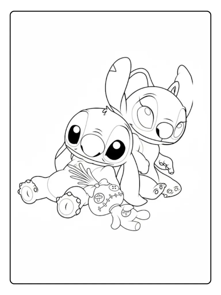 Stitch e Angel da Colorare (5)