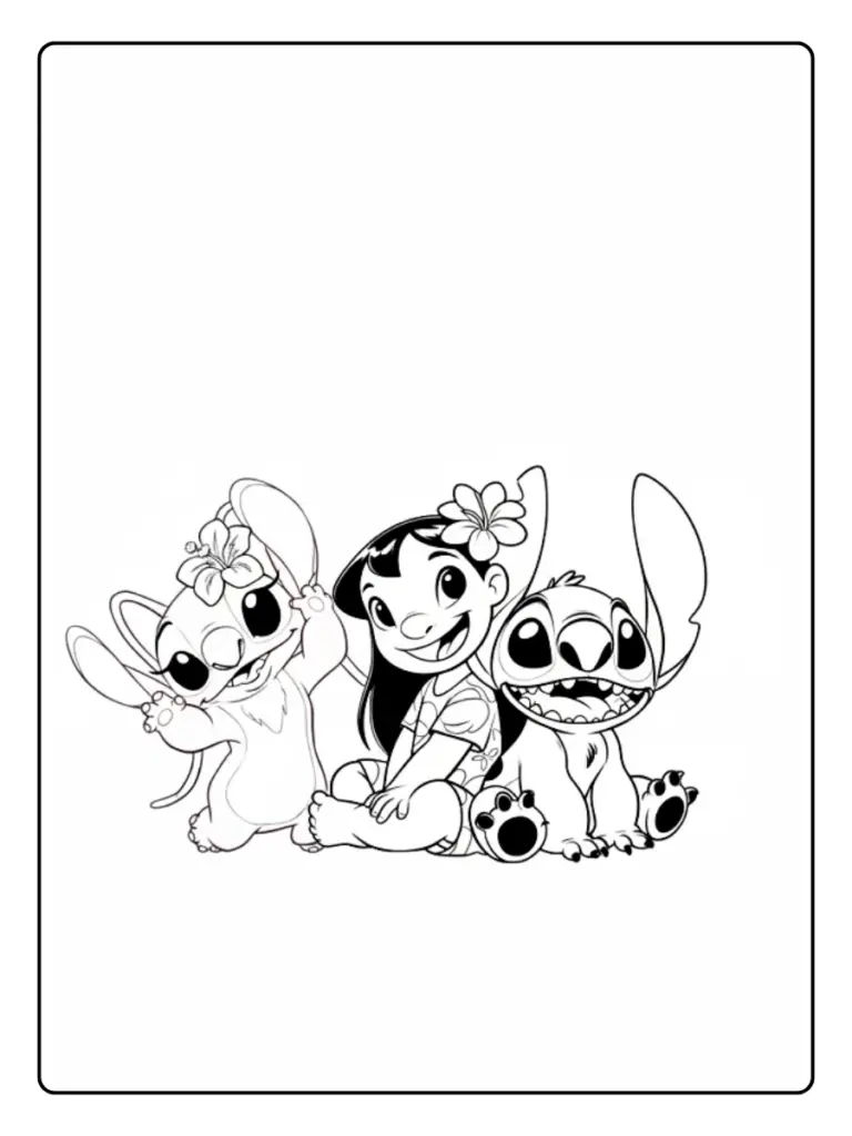 Stitch e Angel da Colorare (6)