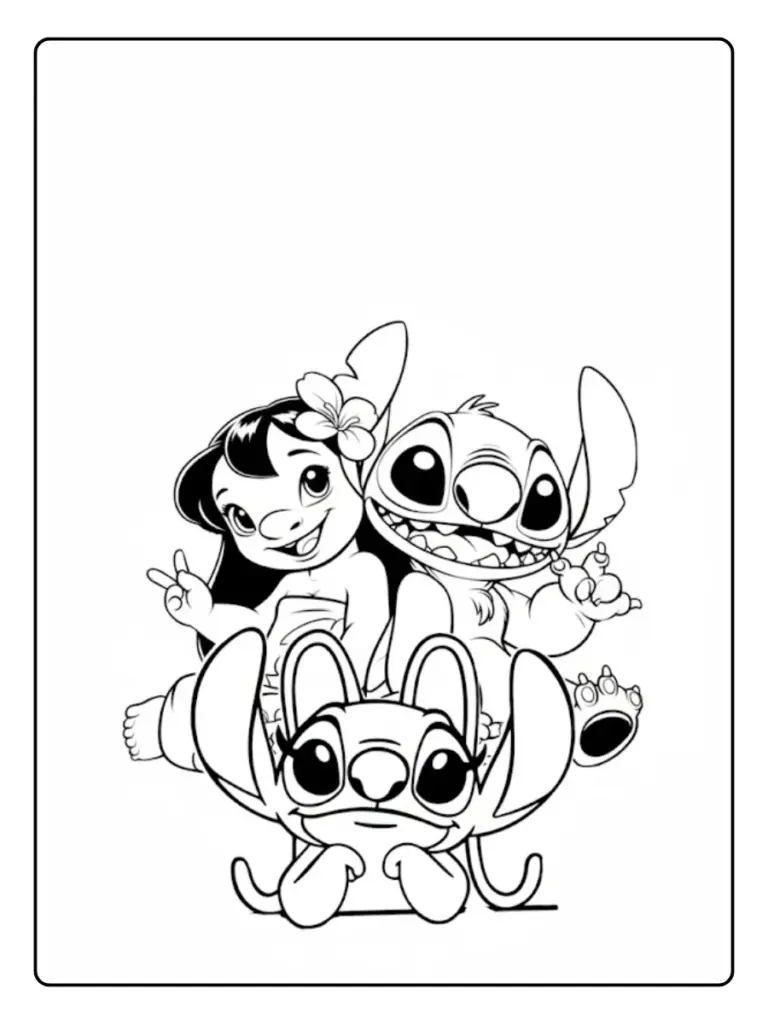 Stitch e Angel da Colorare (7)
