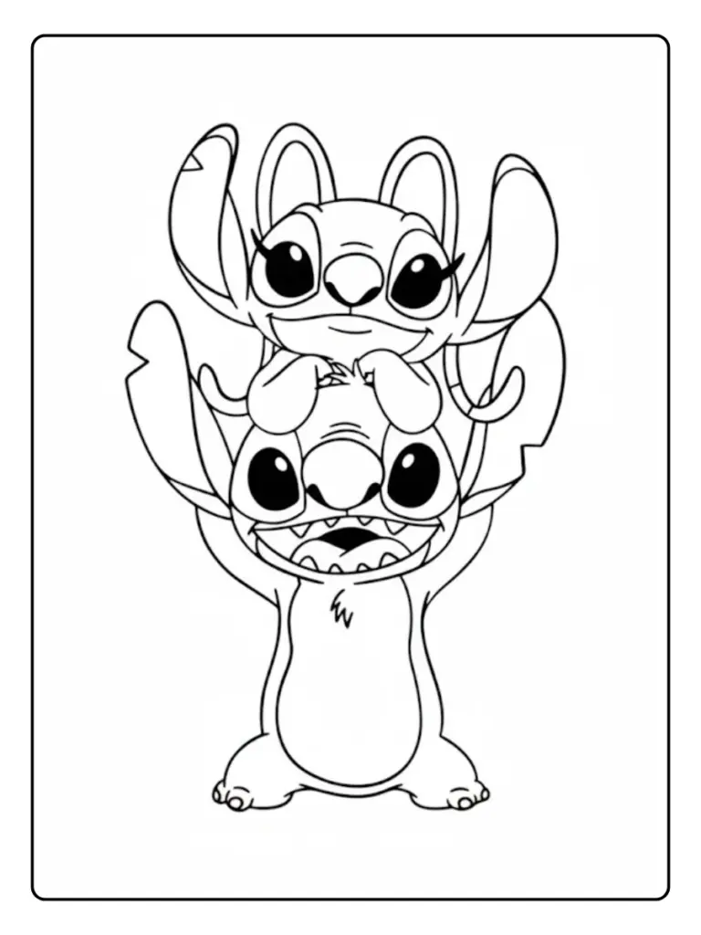 Stitch e Angel da Colorare (8)
