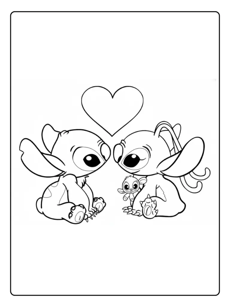 Stitch e Angel da Colorare (9)