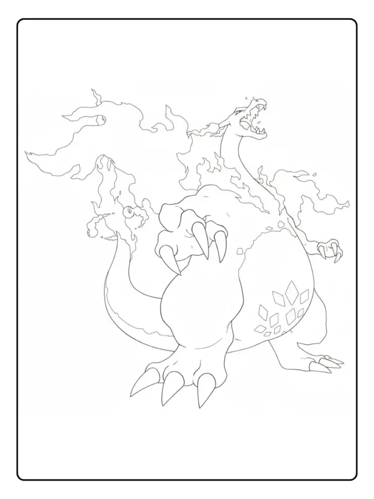 Disegni da Colorare Mega Charizard (1)