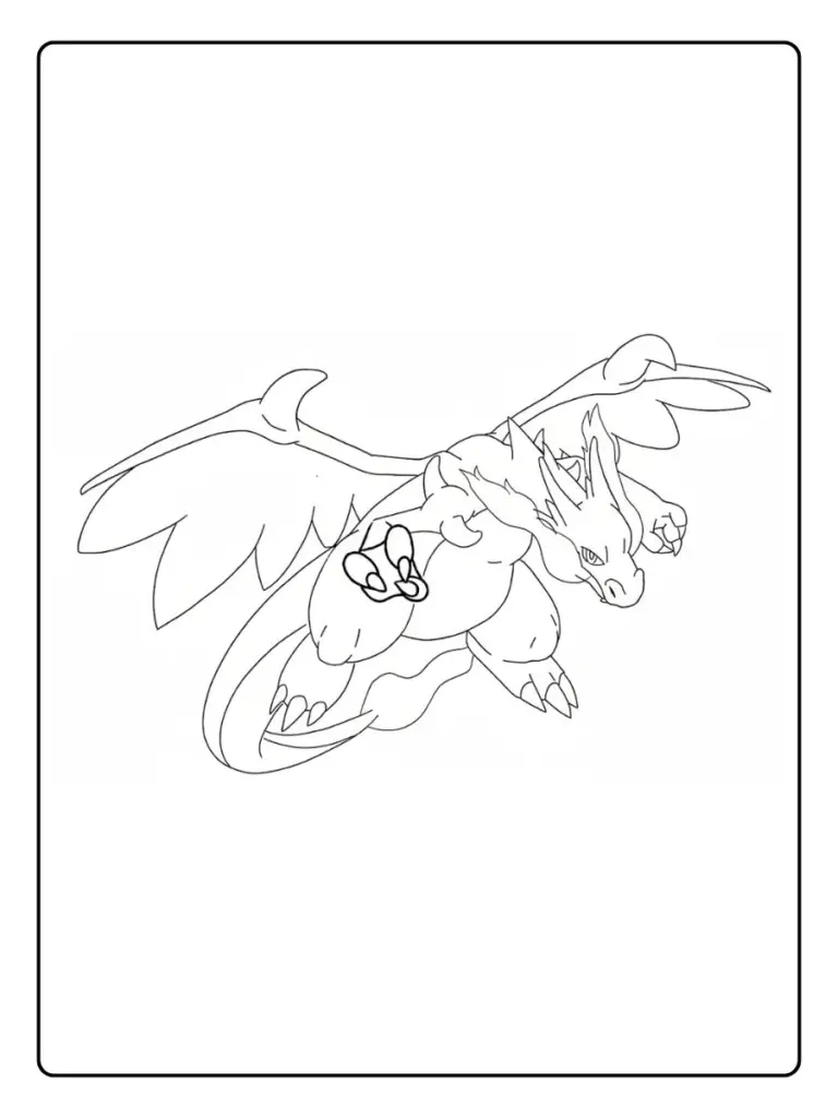 Disegni da Colorare Mega Charizard (10)