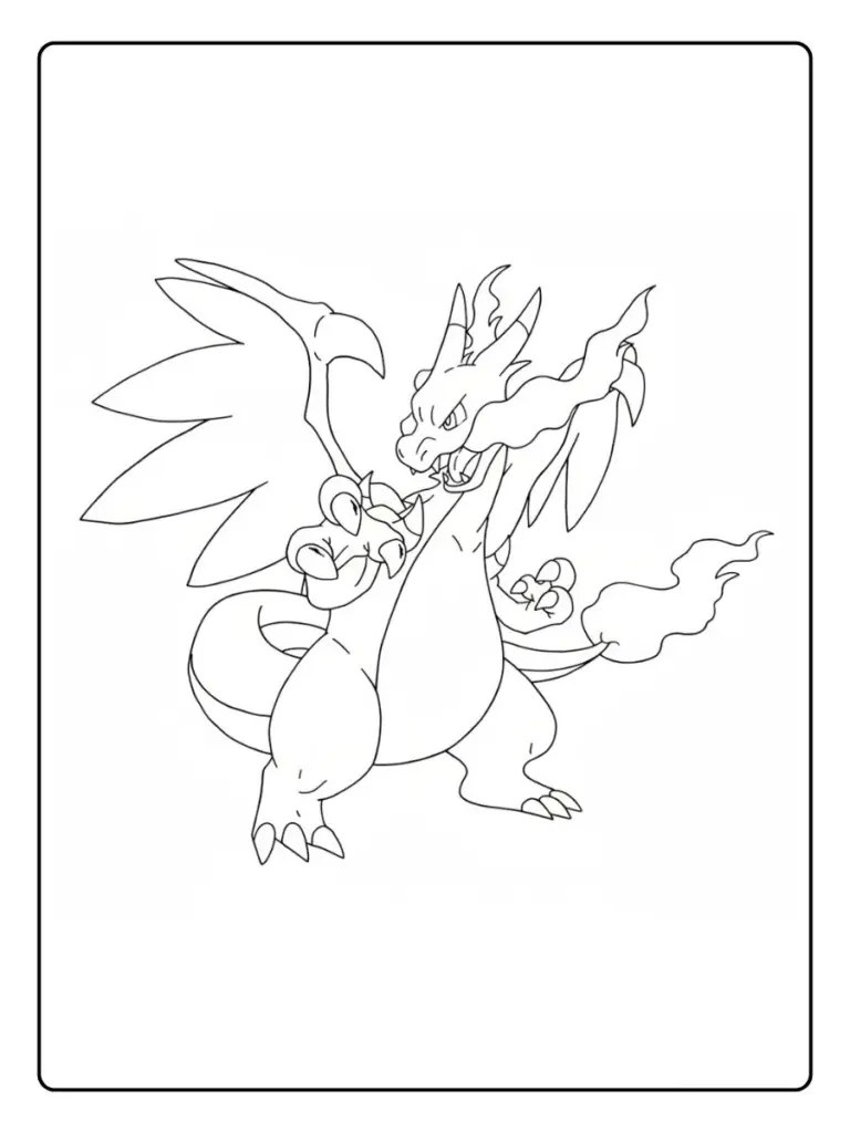 Disegni da Colorare Mega Charizard (11)