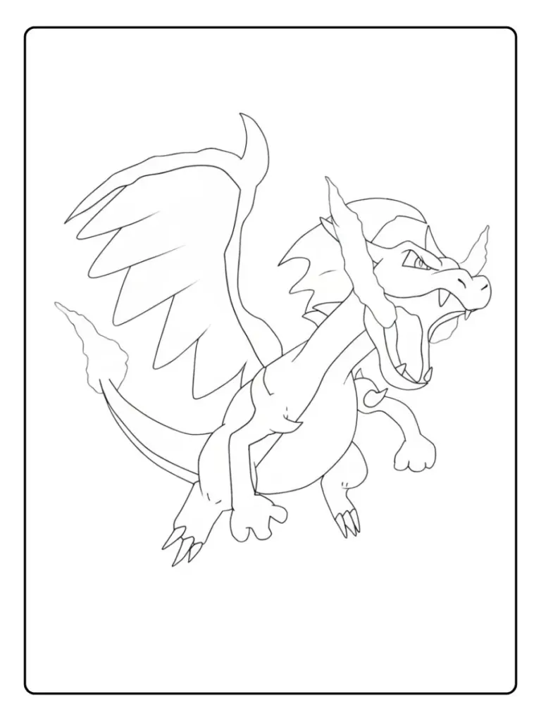 Disegni da Colorare Mega Charizard (12)