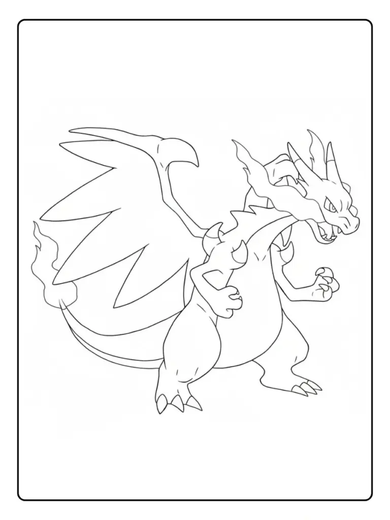 Disegni da Colorare Mega Charizard (13)