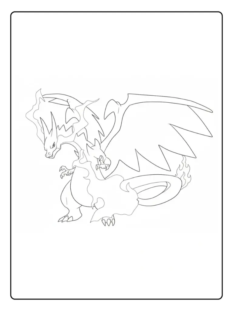 Disegni da Colorare Mega Charizard (14)