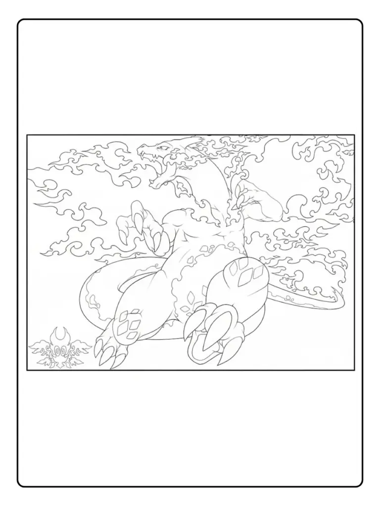 Disegni da Colorare Mega Charizard (2)