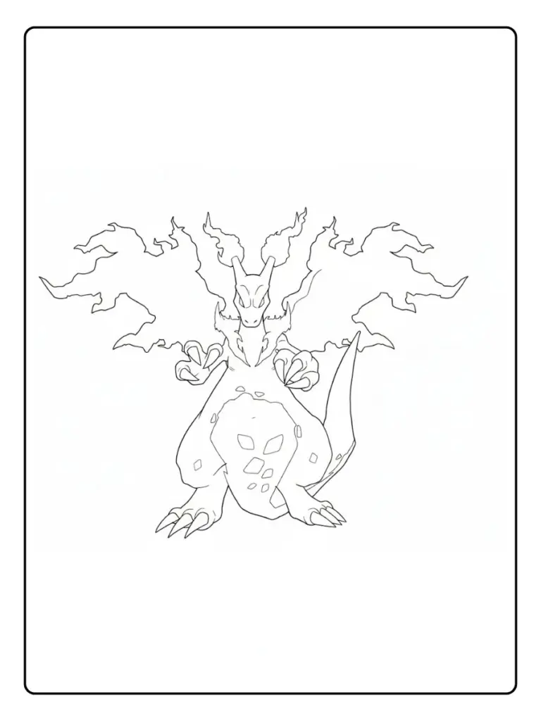 Disegni da Colorare Mega Charizard (3)