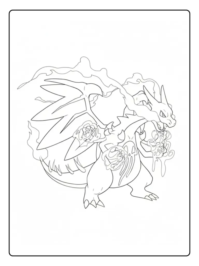 Disegni da Colorare Mega Charizard (4)