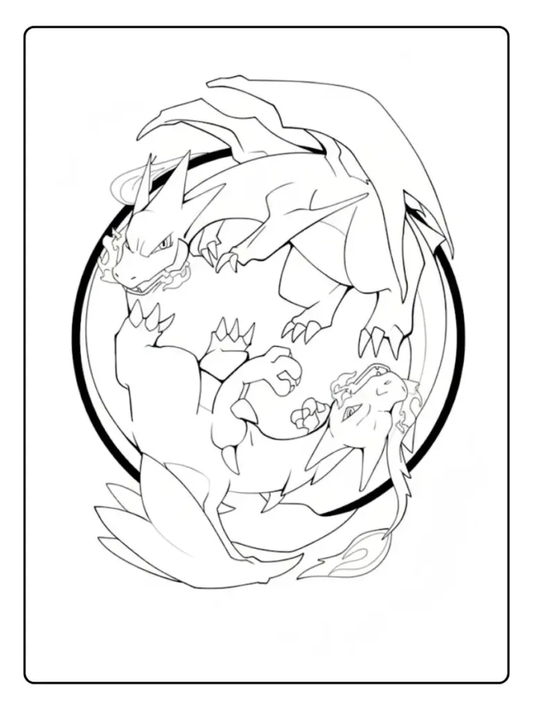 Disegni da Colorare Mega Charizard (6)