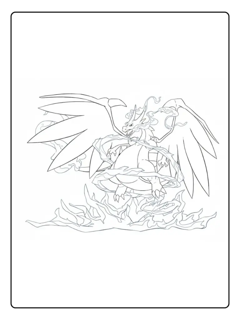 Disegni da Colorare Mega Charizard (7)