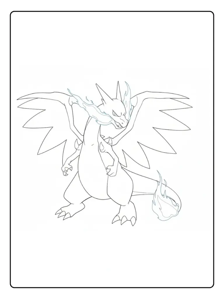 Disegni da Colorare Mega Charizard (9)
