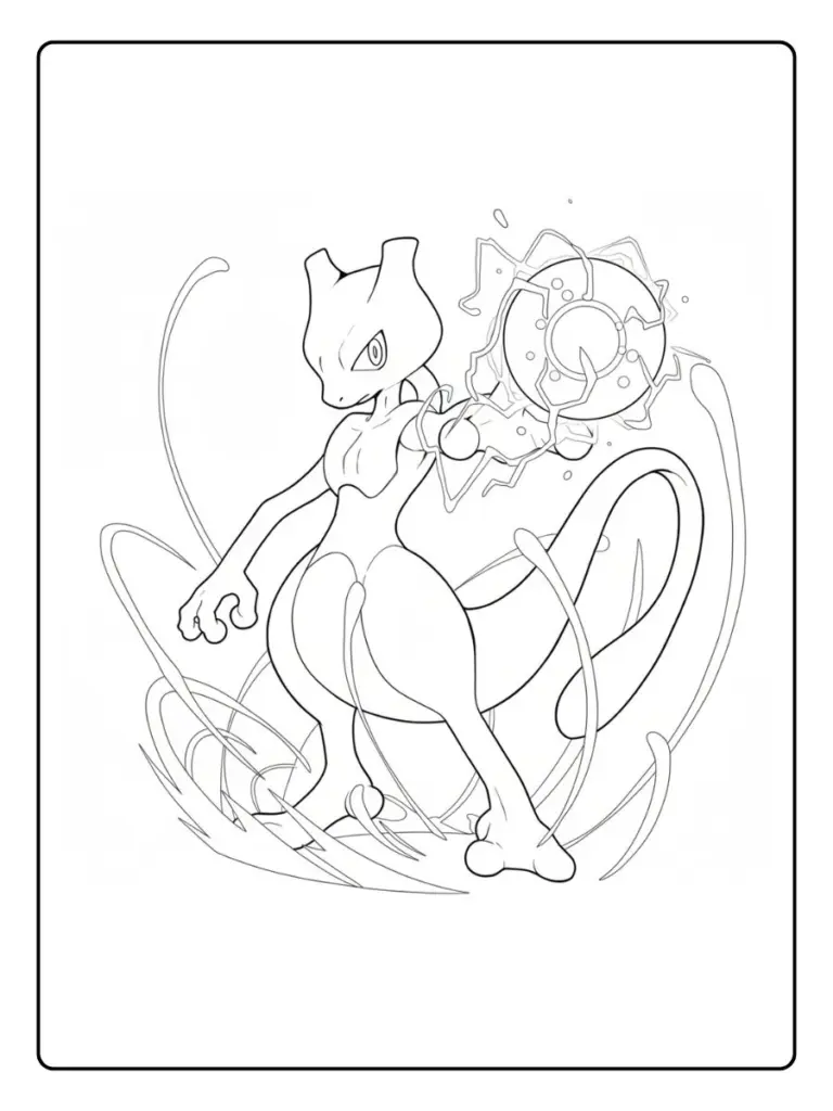 Disegni da Colorare Mewtwo (2)