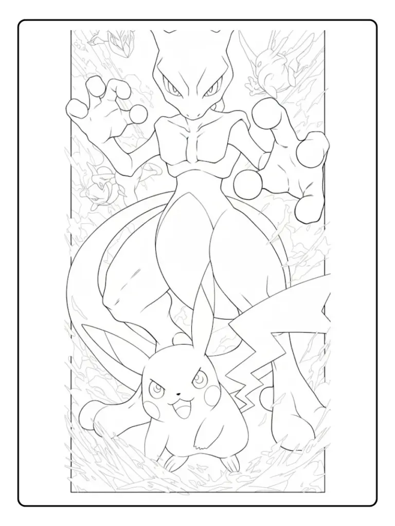 Disegni da Colorare Mewtwo (6)