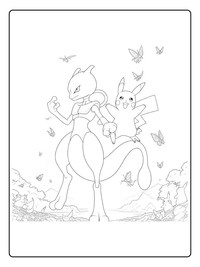 Disegni da Colorare Mewtwo (7)