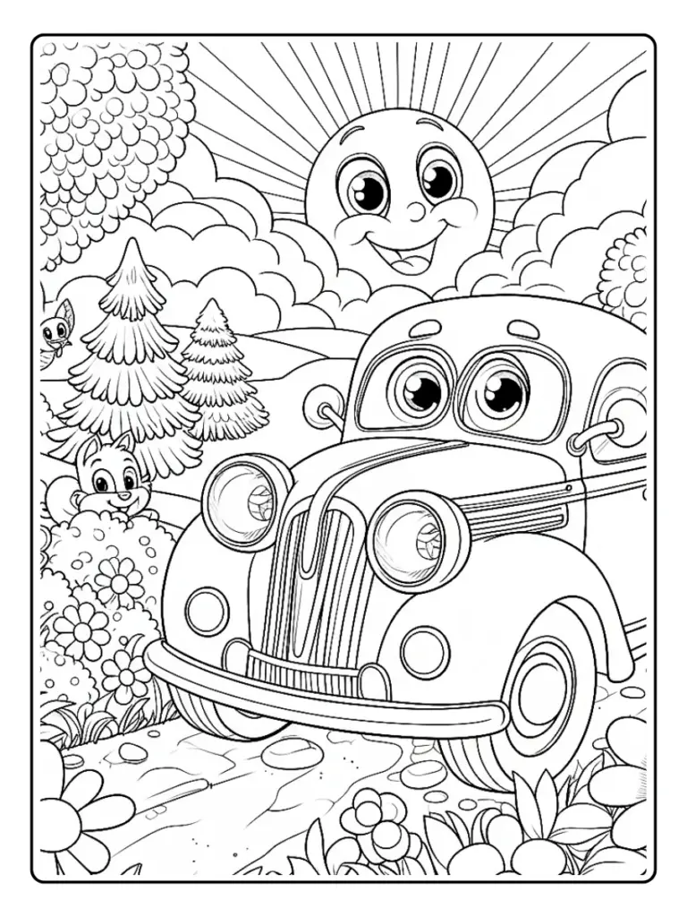 Disegni di Macchine da Colorare (4)