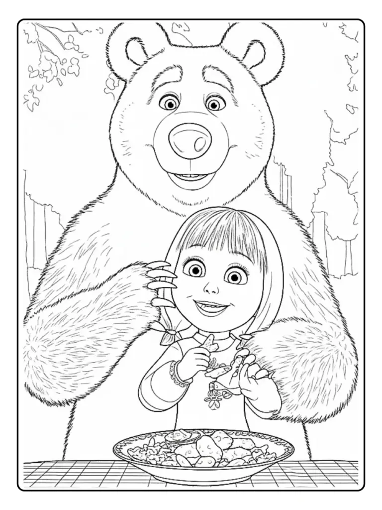 Disegni di Masha e Orso da Colorare (1)