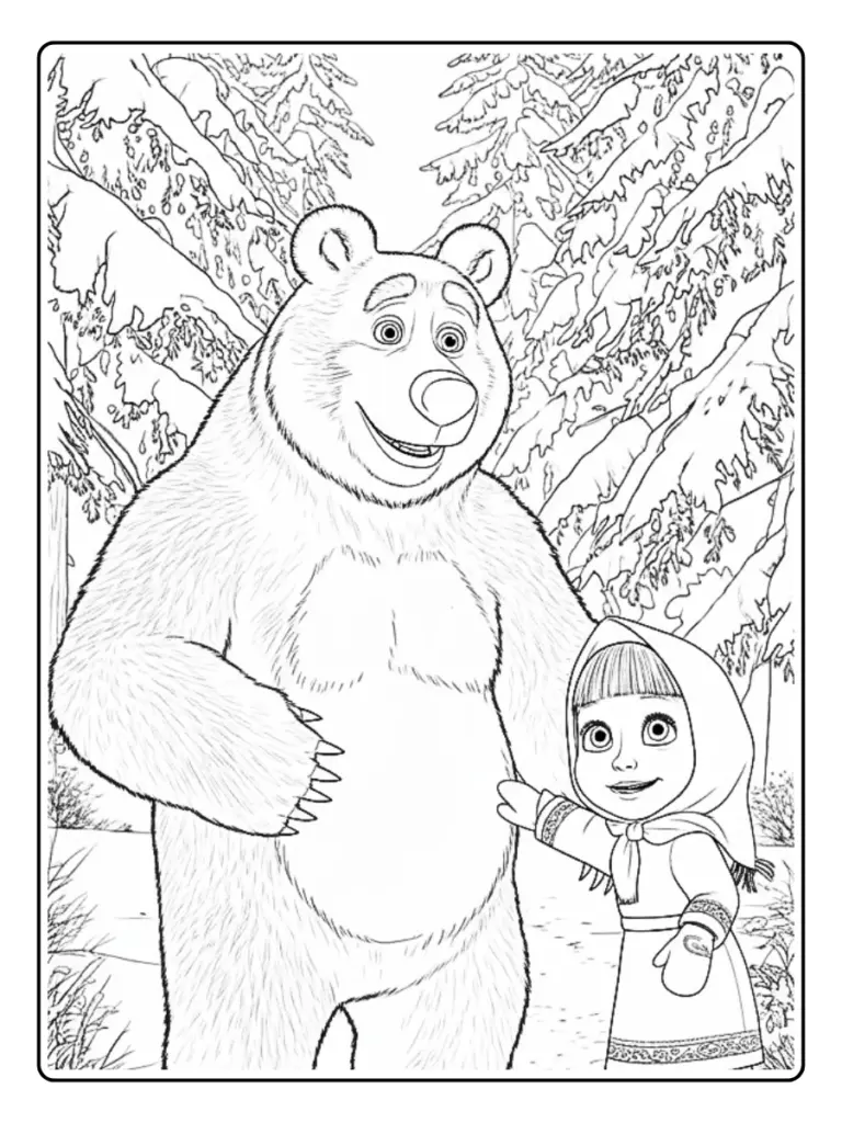 Disegni di Masha e Orso da Colorare (10)