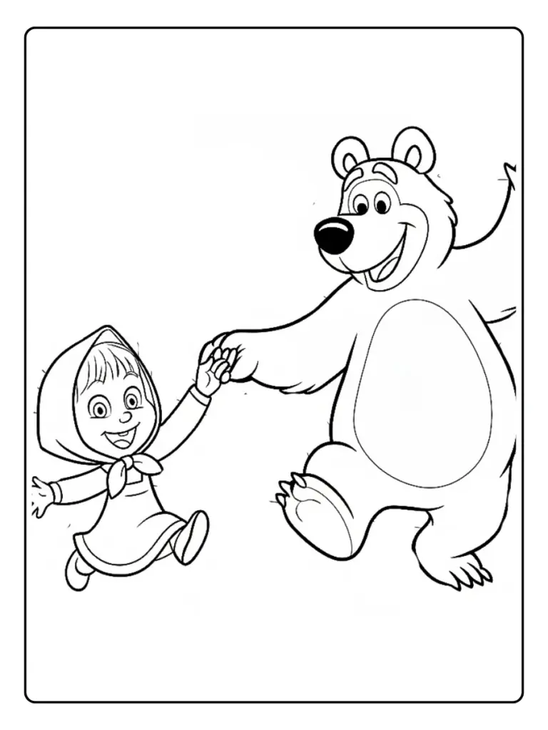 Disegni di Masha e Orso da Colorare (13)