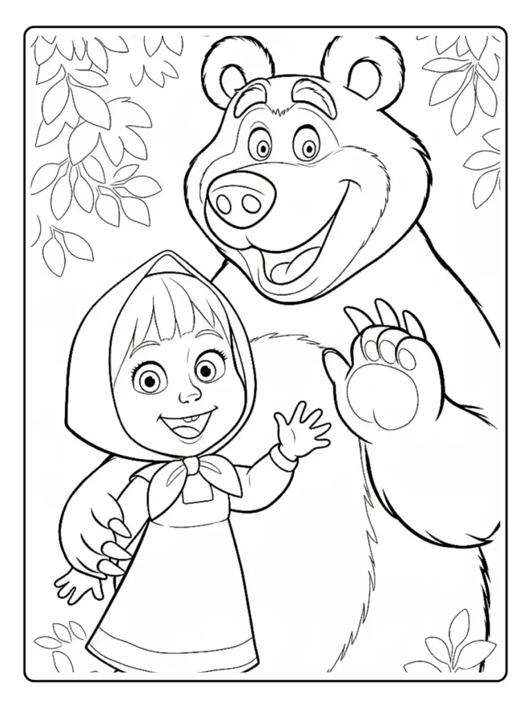 Disegni di Masha e Orso da Colorare (15)