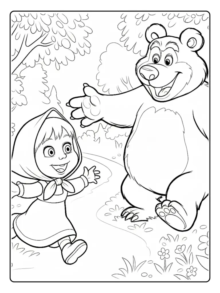 Disegni di Masha e Orso da Colorare (3)