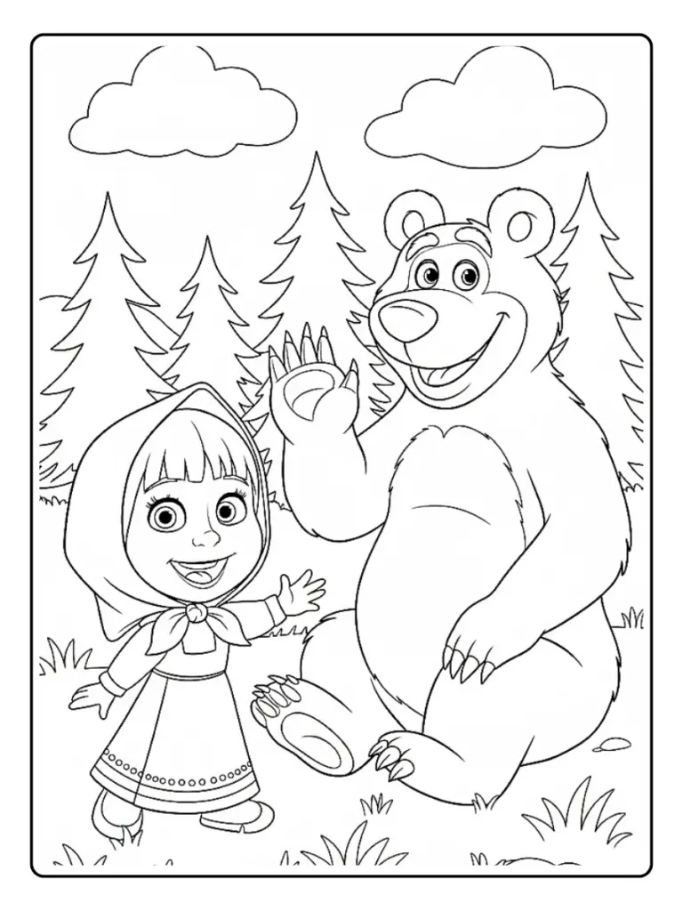 Disegni di Masha e Orso da Colorare (5)
