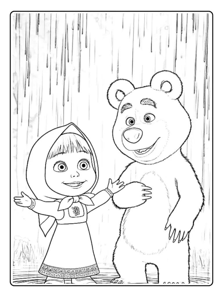 Disegni di Masha e Orso da Colorare (7)