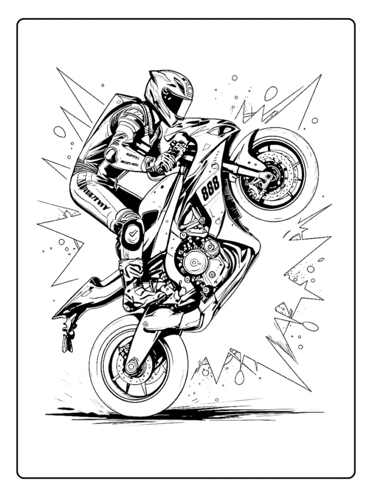 Disegni di Moto da Colorare (10)