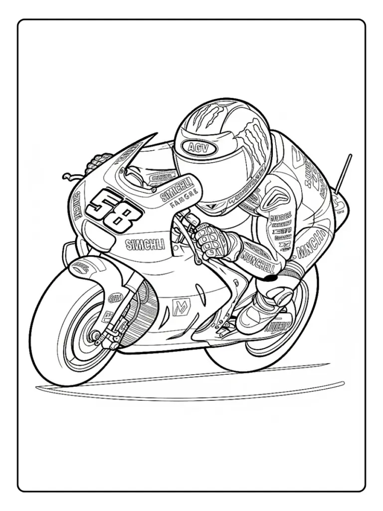 Disegni di Moto da Colorare (16)