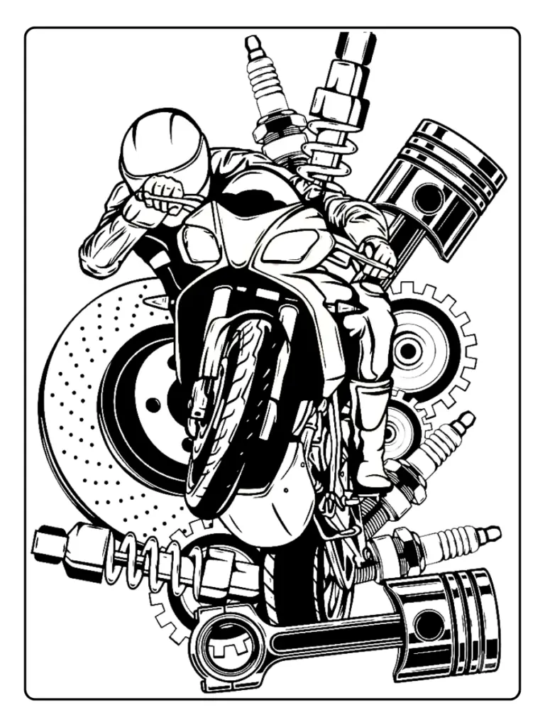 Disegni di Moto da Colorare (2)