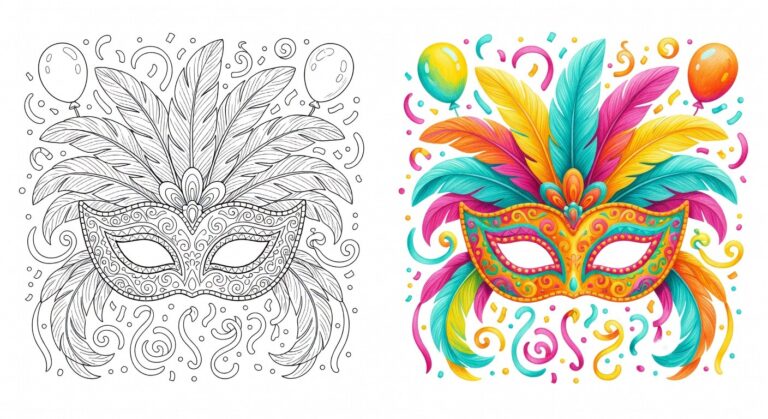 Maschere di Carnevale: colori vivaci ma equilibrati